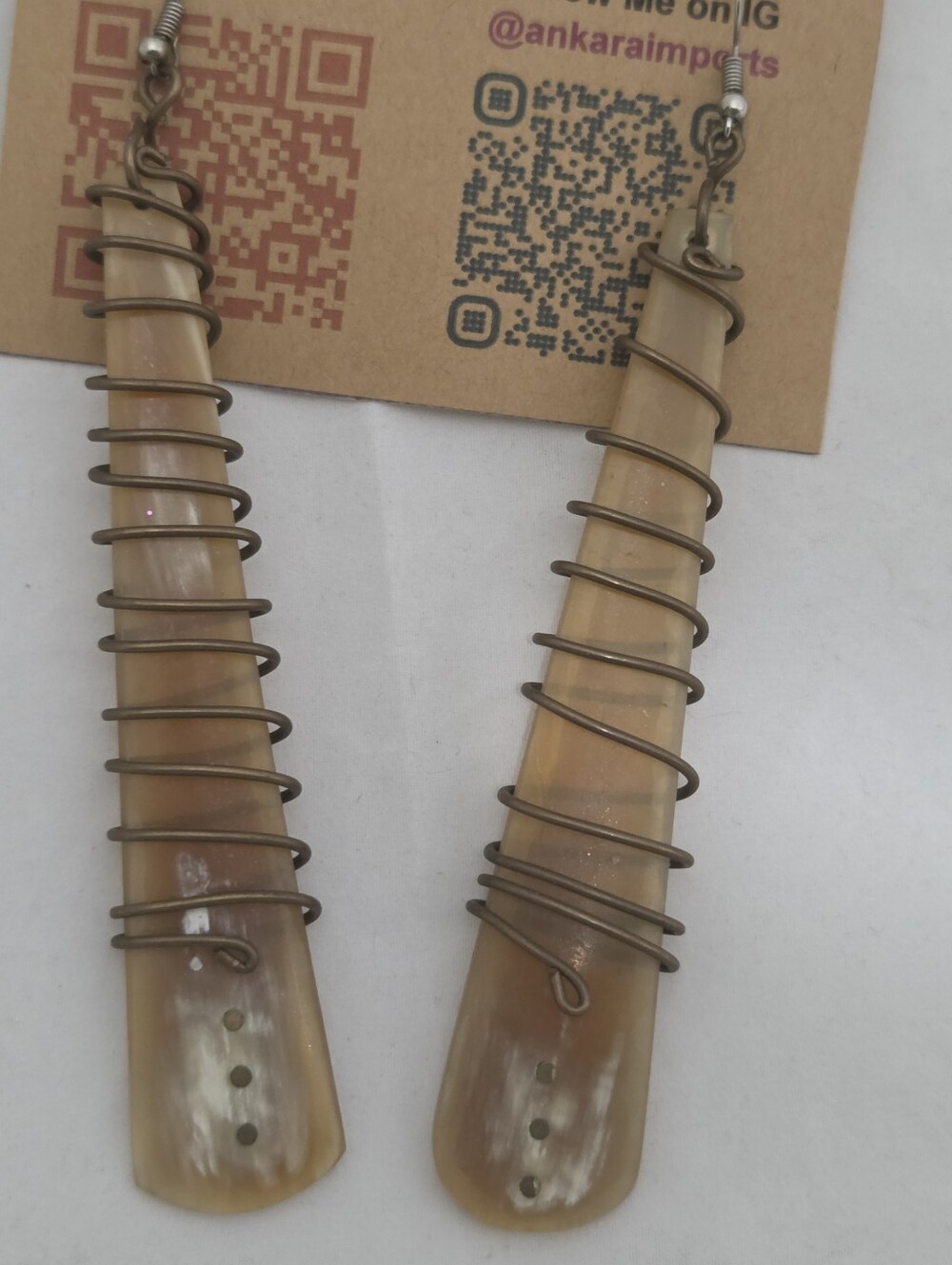 Tan Wrapped Earrings